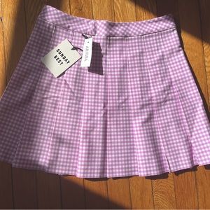 Lilac Gingham Pleated Skate Skirt